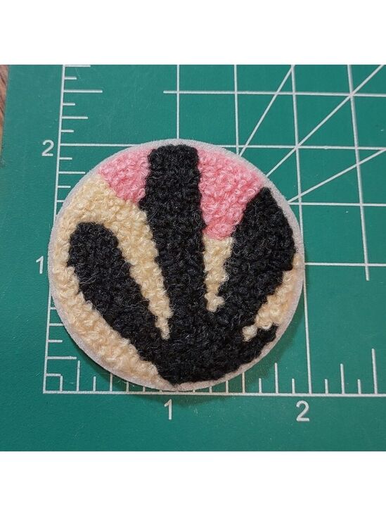 Hand Crafted Accessories - 2/$10 Plush Textured Pink and Black Embroidered Patch
